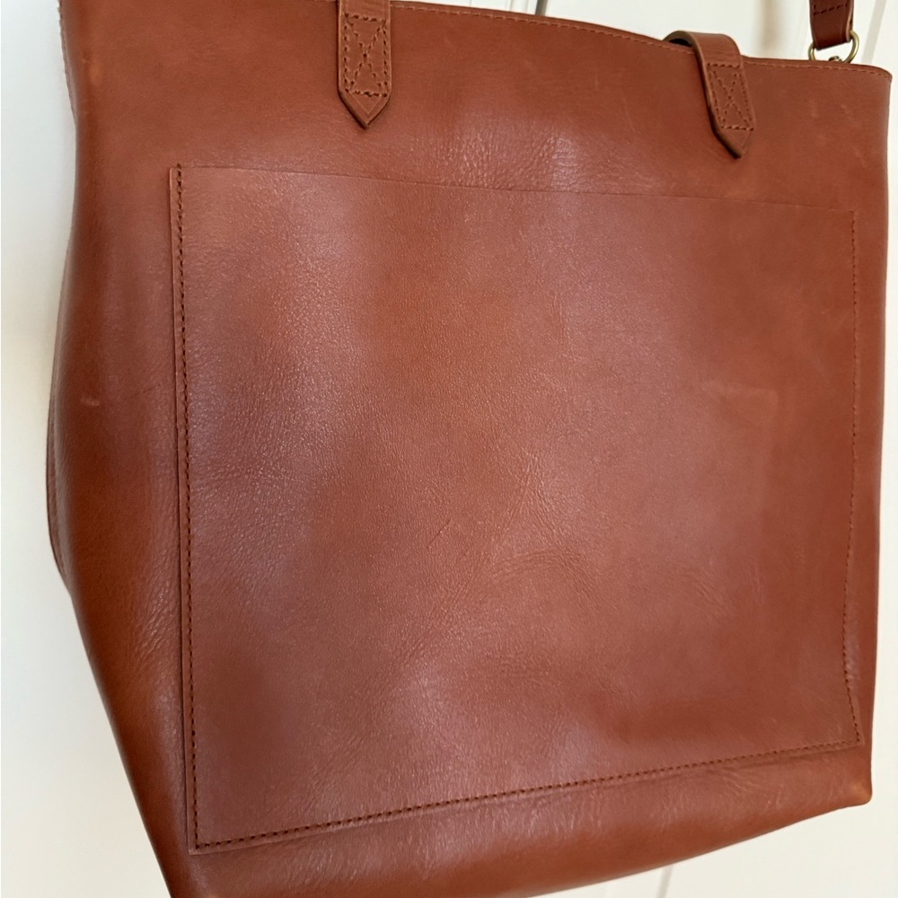 Madewell brown Leather Tote Bag with zip top versatile design - Picture 7 of 9